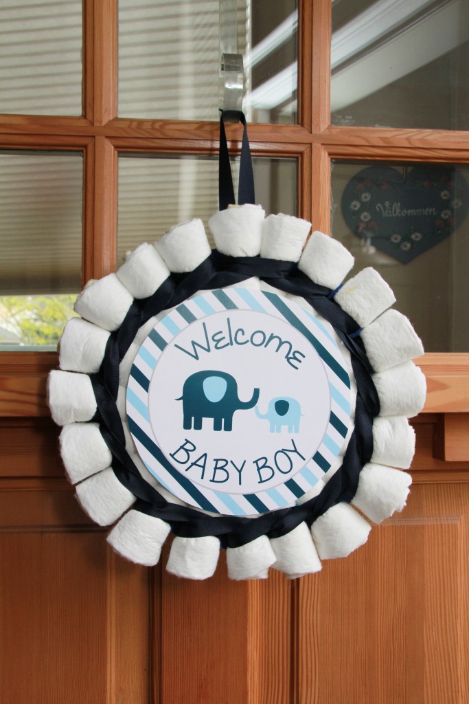 Elephant Baby Shower Diaper Wreath by 5M Creations