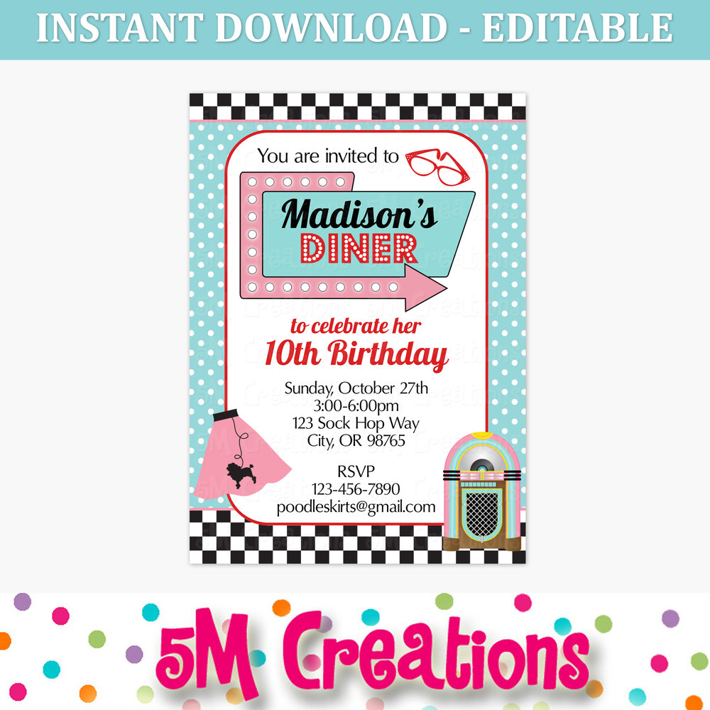Editable Princess Peach digital birthday party invitation template